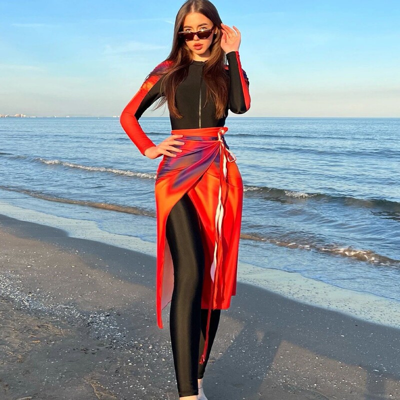 Cross-border 2024 new hot-selling diving suit swimming suit women's sexy slim long sleeve beach sun protection