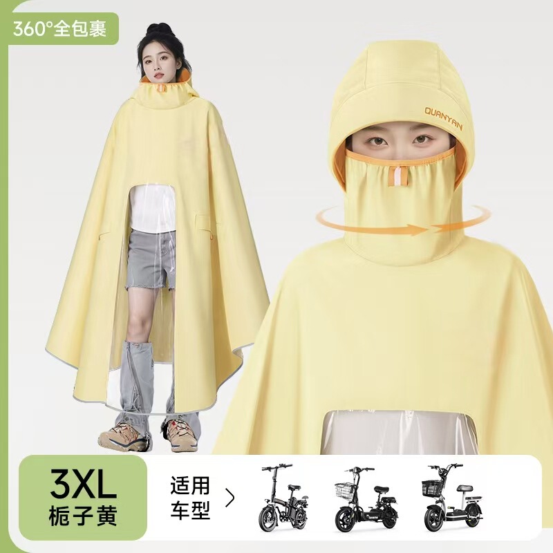 New Electric Vehicle Raincoat with Visible Dashboard, Long Full-Body Rain Protection, Specifically for Riding in Heavy Rain, Unisex Thickened Rain Poncho