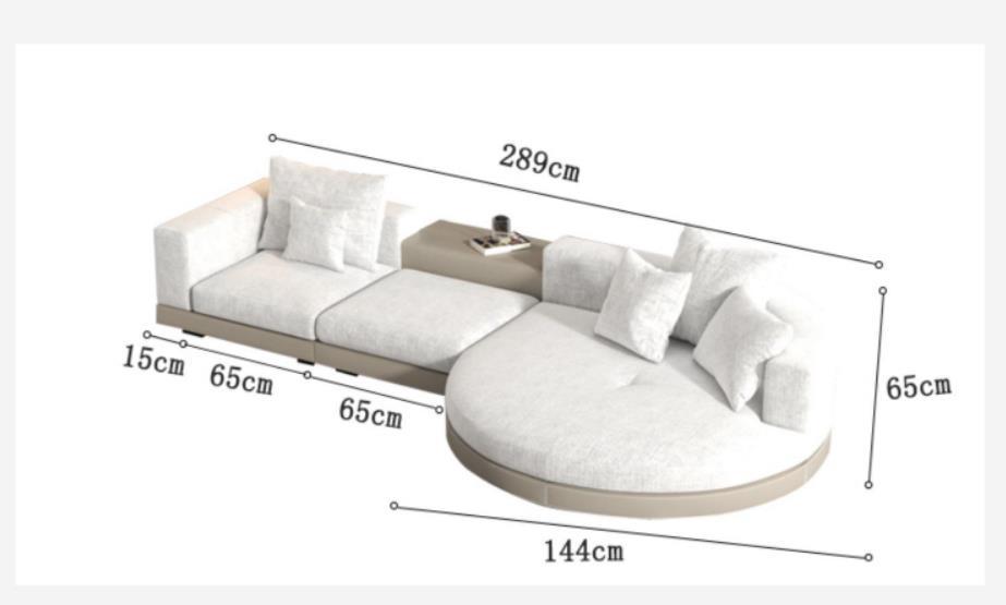 Italiano gran piso plano diseñador esquina recta pequeño apartamento de algodón y lino ronda concubina conali moderno salón sofá