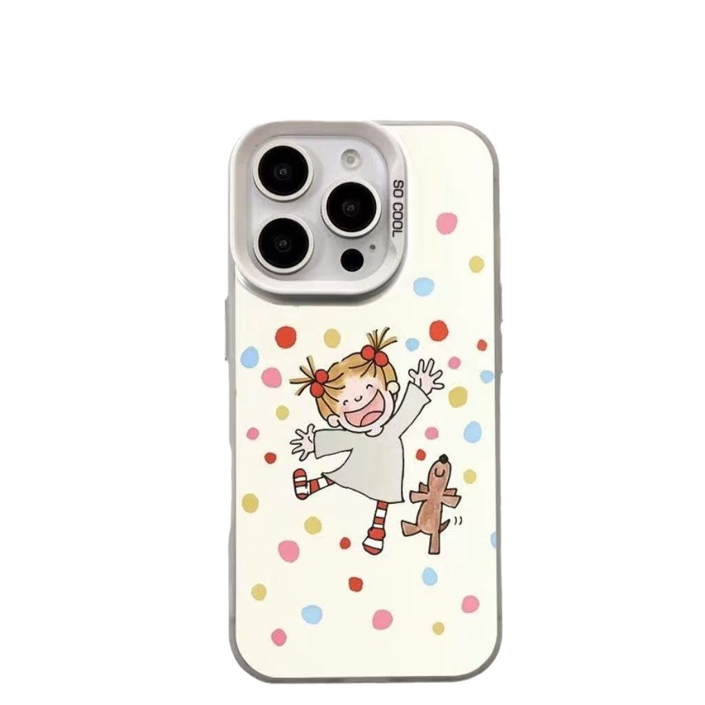 Nueva chica feliz para iPhone 16 funda para teléfono móvil Apple 15promax/14 anti-caída 13pro12 /11
