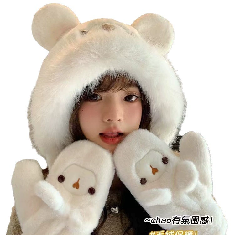 Demi-season keep warm gloves, (Cross-border trading), with little bears
