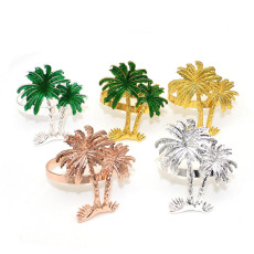 西餐厅夏威夷椰子树金属餐巾环餐巾扣餐巾圈口布环厂家批发