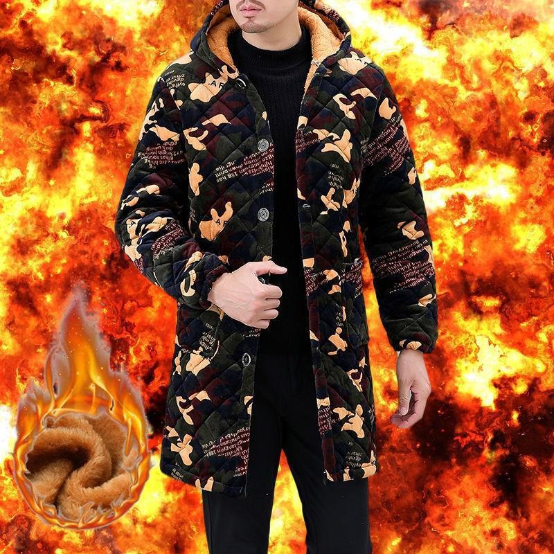 가을과 겨울 남성 양털 추가 재킷 두꺼운 작업복 면화 패딩 재킷 큰 가운 느슨한 플러스 사이즈 오버올면 패딩 자켓 시티 저항하는 면화 작업복