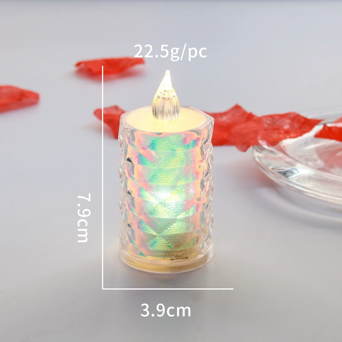 Transparent LED projector table lamp, electronic night light, battery‑powered (3×AG13), multiple styles