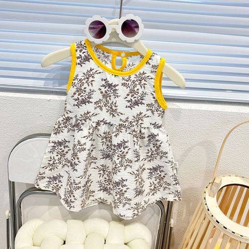 Women's Baby Casual Strappy Dress, Children's Floral Dress for Little Girls, Korean Version Princess Dress, 2025