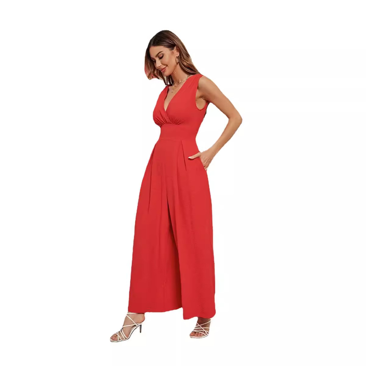 Mono sin mangas elegante y ceñido a la cintura para mujer, estilo europeo y americano, ideal para el verano 2026, de Amazon, para selfies y moda femenina.