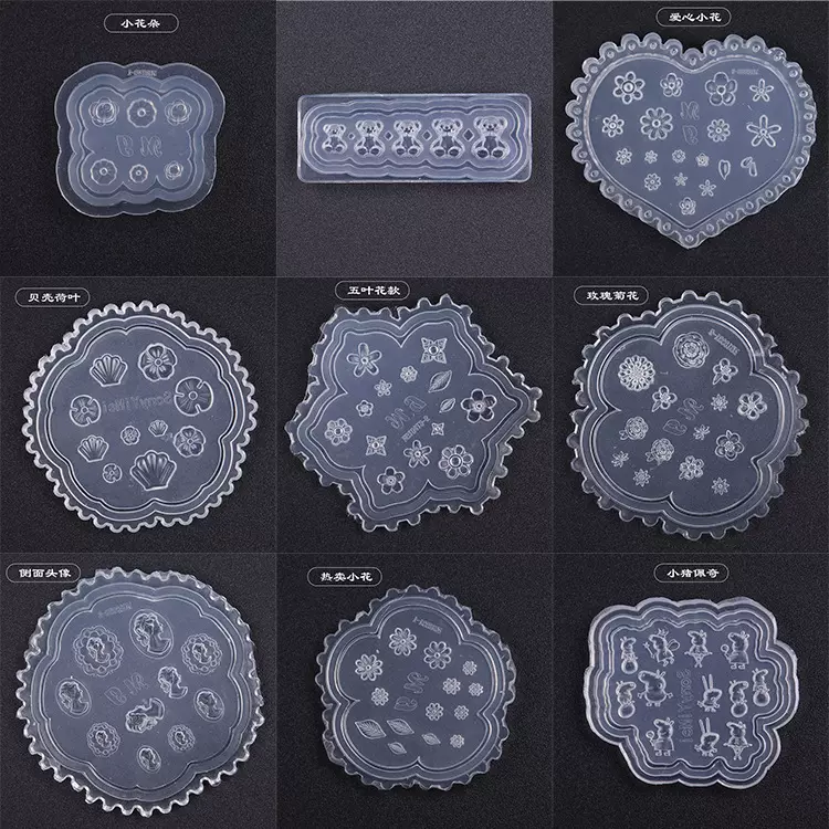 美甲3d雕花磨具立体模型板雕花胶甲油胶硅胶模具