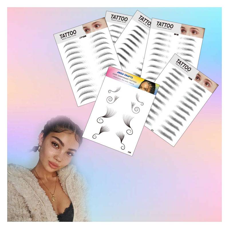 ins现货8款baby hair line tattoo 宝宝头发妲己胎毛刘海纹身贴纸