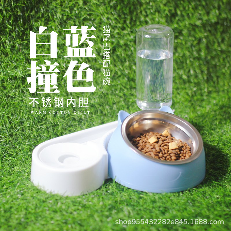 Tazón para mascotas Tazón doble de cerámica Bebida automática Tazón para comida para perros Teddy Tazón para arroz Bebida para mascotas Alimentador para perros Gato