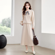 连衣裙2025新款女春秋时尚两件套上衣半身裙减龄针织毛衣套装裙子