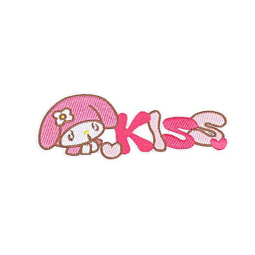 Self-adhesive cartoon Sanrio Kuromi Melody English alphabet cloth stickers for clothes and bags decorative decals diy