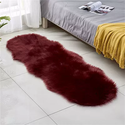 Avtomobil döşəmə paspasları — New Imitation Wool Amazon - wine-red-60x-90cm-two-round