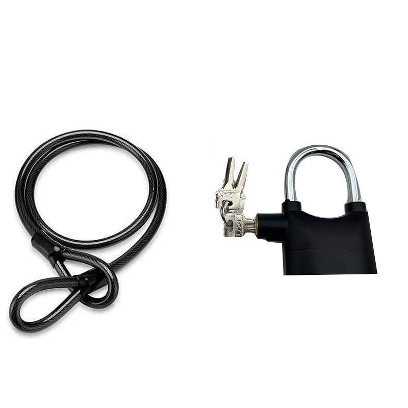 (1688 엄선) 검정색 단빔 자물쇠 + 두꺼운 강철 케이블