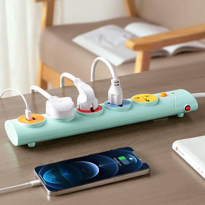 Exportación de cable de aluminio recubierto de cobre TPYE-C puerto de carga USB 4 agujeros 5 agujeros 6 agujeros enchufe universal