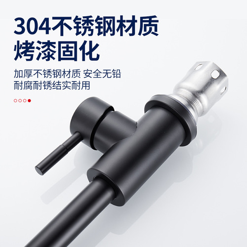 304 stainless steel black kitchen hot and cold faucet brass sink vegetable basin wash basin rotatable single cold water