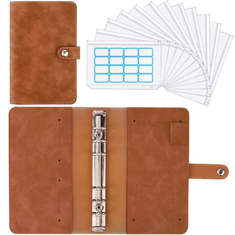 厂销高档皮革预算活页夹文件文本皮夹多卡位卡套现金零钱一体包夹