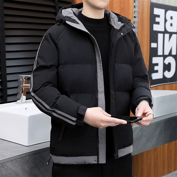 Men's Cotton Jacket Autumn and Winter New Thickened Cotton Coat Youth Korean Style Slim Fashion Casual Jacket Men's Trendy Wholesale