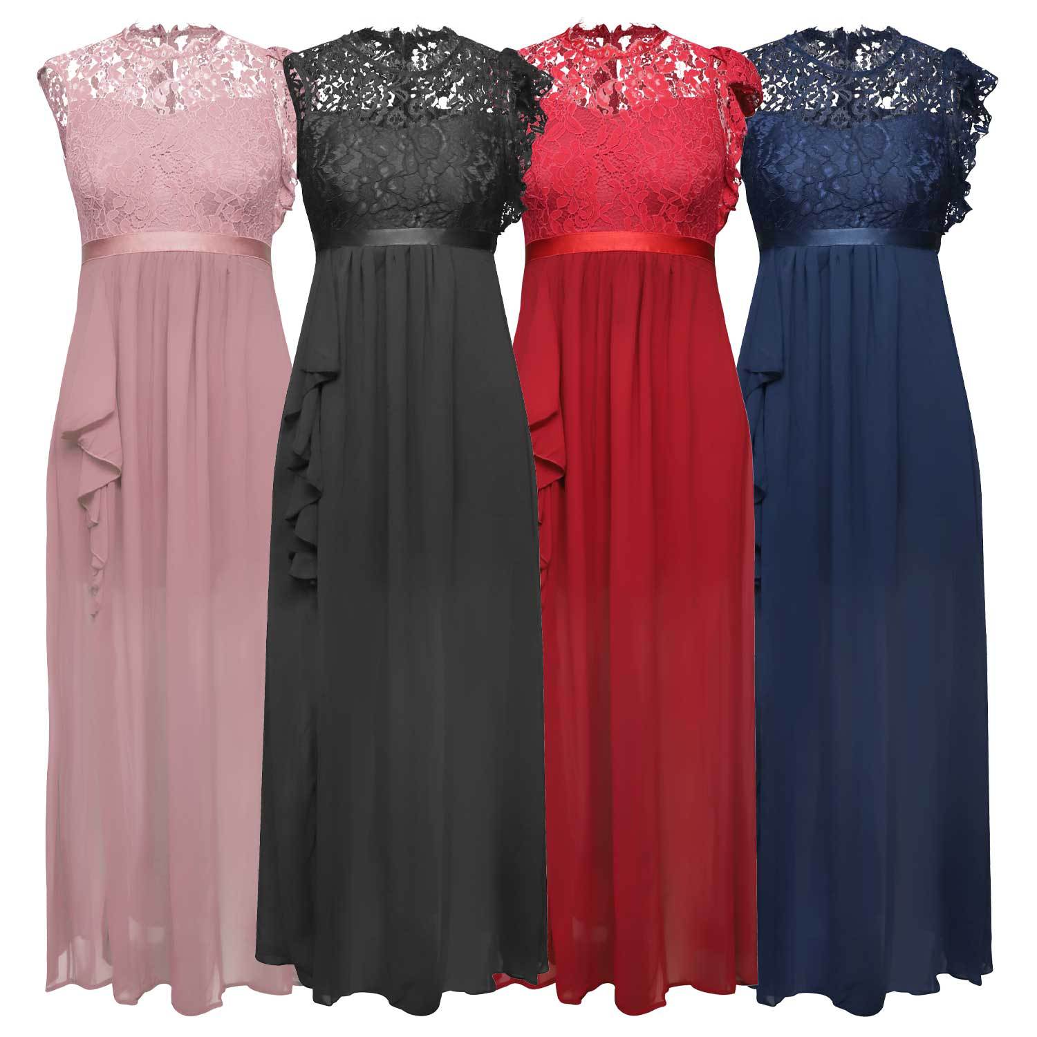 Cross-border Independent Site Party Women's Long Dress, Popular Lace Bridesmaid Evening Gown_ecoleips.com