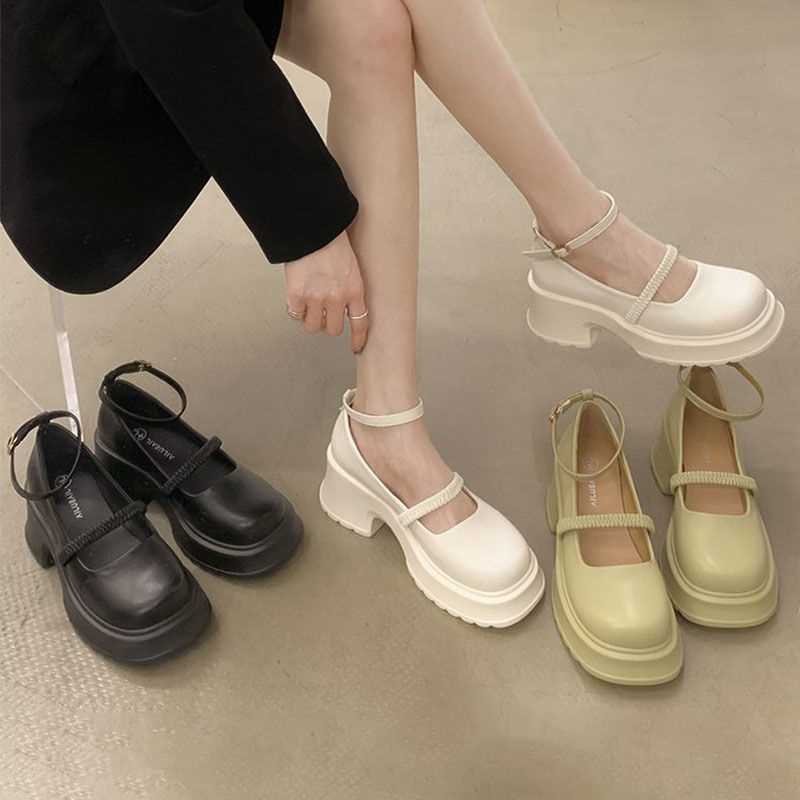 Mary Jane shoes for women 2023 spring new fashion all-match small high heel non-slip Western style sweet leather shoes Mary Jane shoes for women 2023 spring new fashion all-match small high heel non-slip Western style sweet leather shoes