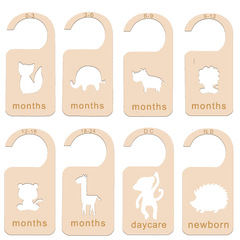 Modern Minimalist Baby Milestone Hook Wood Cabinet Shelf Divider Baby Age Home Decor Tag