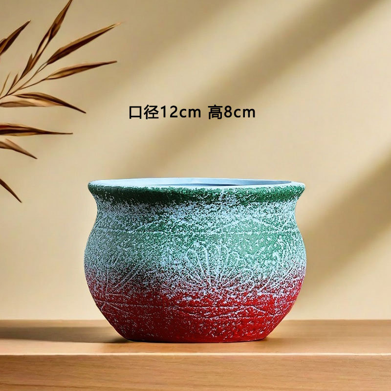 Macetas medias y grandes para suculentas mediterráneas, para uso doméstico, macetas de cerámica gruesa, macetas creativas de arcilla roja vintage, bandejas para flores al por mayor.