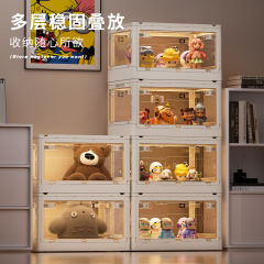 透明折りたたみ収納ボックス手作りおもちゃおやつ側開き収納ボックス大容量スナップ整理ボックスベッドサイドテーブル