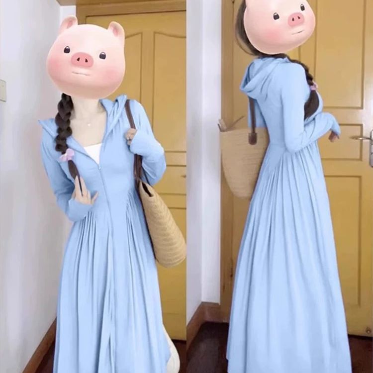 New Style Ice Silk Sun Protection Clothing for Women, Long Robe Style, Full-Body Sun Protection Long Skirt, Outdoor Anti-Uv Dress for Women New Style Ice Silk Sun Protection Clothing for Women, Long Robe Style, Full-Body Sun Protection Long Skirt, Outdoor Anti-Uv Dress for Women