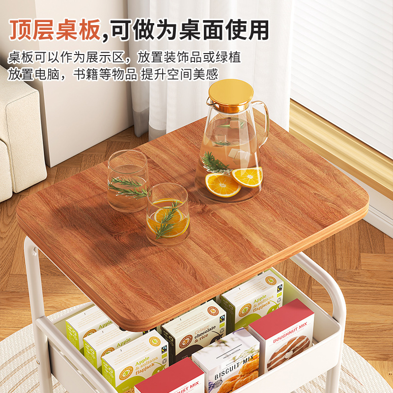 Estante de almacenamiento multicapa de acero al carbono snack estante de almacenamiento de libros sala de estar cocina con tablero de mesa estante de almacenamiento de carrito pequeño