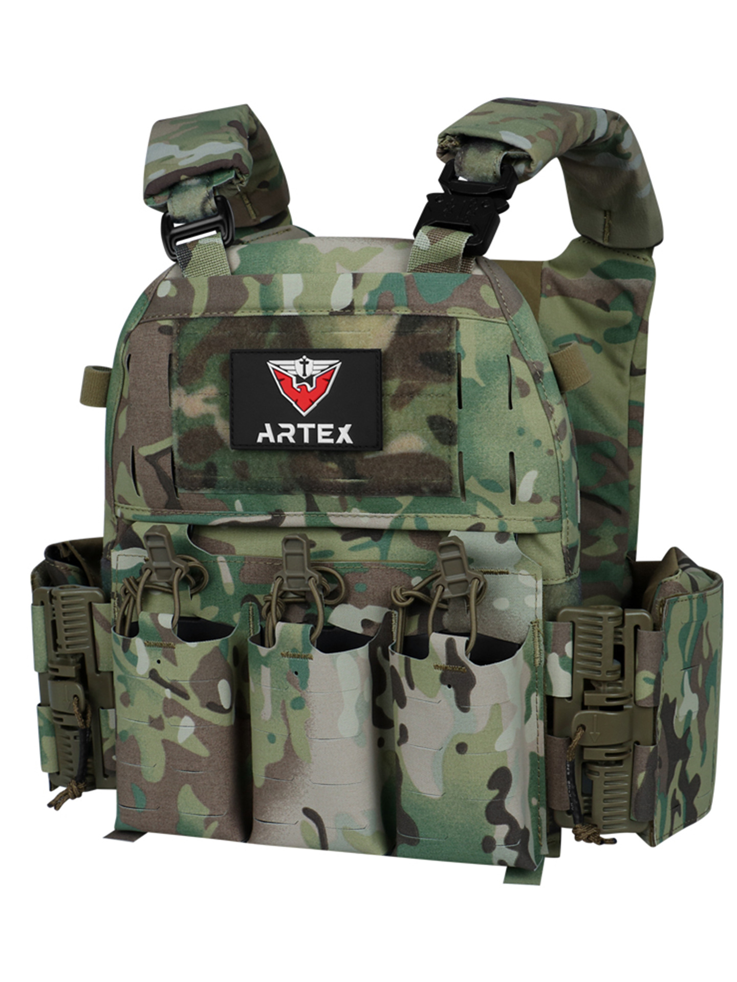 Artex8315 chaleco táctico multifuncional al aire libre 500D nylon laser Quick desmontar molle chaleco impermeable y resistente al desgaste