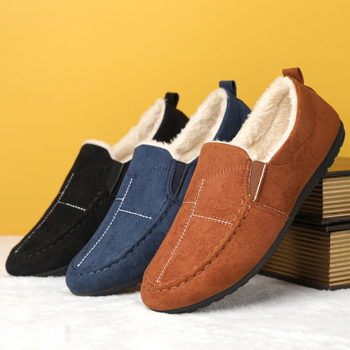 Men's shoes autumn and winter bean shoes men's Korean version versatile old Beijing cloth shoes plus velvet warm men's casual shoes student shoes