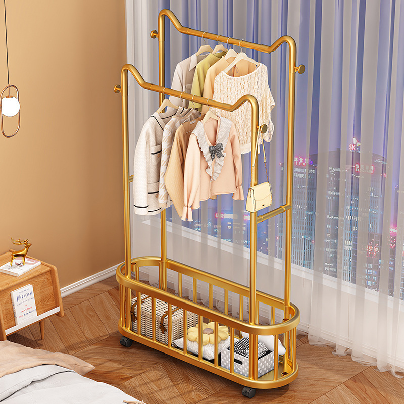 Clothes Rack Floor-Standing Bedroom Coat Rack Simple Small Indoor Home Bedside Storage Rack Clothes Drying Rack Clothes Rack