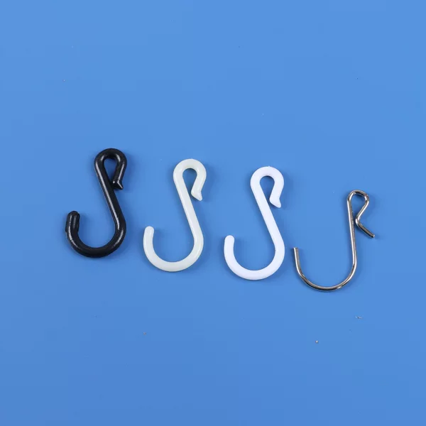 In stock plastic hook metal hanging hook customized supermarket question mark small commodity hook cloth sample hook customized