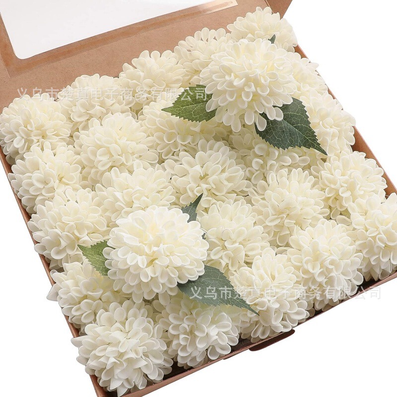 Cross-Border Foam Hydrangea Wedding Dahlia Ball Chrysanthemum Opp Bagged Fake Roses DIY Artificial Flower Bouquet Home Decoration