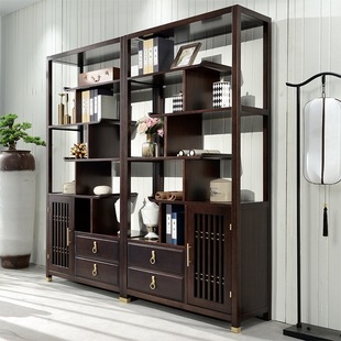 Antique shelf solid wood new Chinese style Duobao pavilion tea display cabinet antique decoration cabinet tea set shelf living room bookshelf
