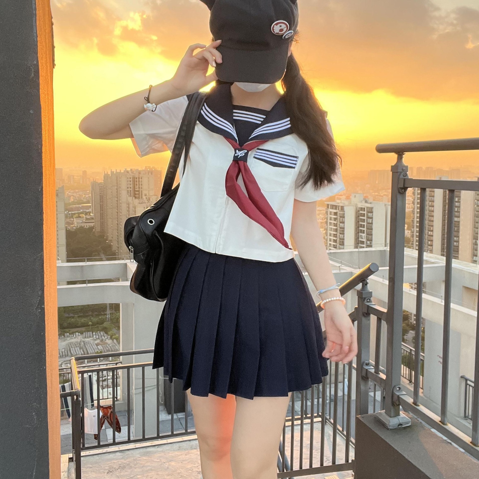 정통 세라복 JK 기본 오리지널 유니폼 대학 정장 일본식 3 권 기본 간사이 반팔 풀 세트
