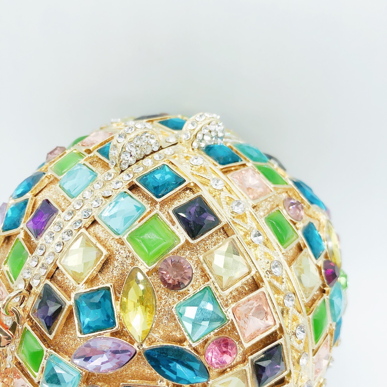 Selección estricta transfronteriza nueva bolsa de diamante de vidrio colorido bolsas de cena de diamantes bolsas de mano bolsas de mujer