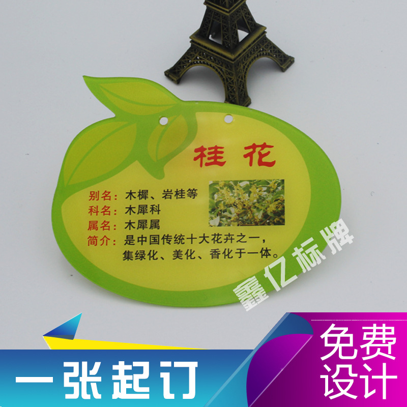 批发花草牌亚克力树牌植物绿化标识志牌树木介绍挂牌木广告牌做
