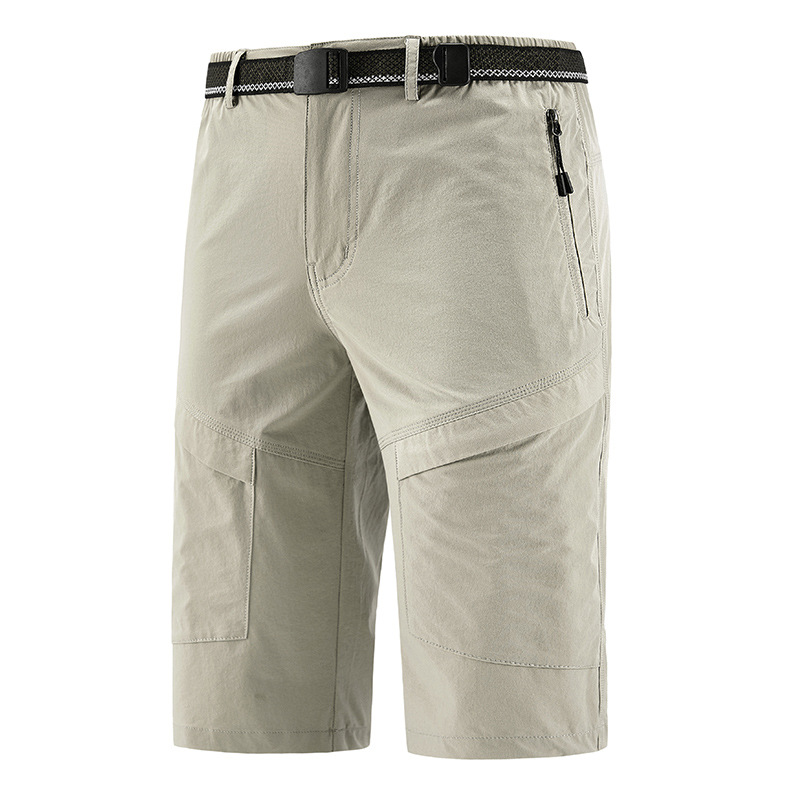 Summer Quick-Drying Shorts Men's Loose Four-Way Elastic Breathable Cool Three-Quarter Pants Outdoor Casual Large Size Sports Shorts