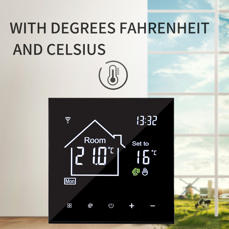 Tuya Mobile Phone Wifi Smart Electric Floor Heating Thermostat Water Floor Heating Temperature Controller Wall-Mounted Boiler Indoor Wifi Tuya Mobile Phone Wifi Smart Electric Floor Heating Thermostat Water Floor Heating Temperature Controller Wall-Mounted Boiler Indoor Wifi