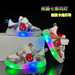 Wholesale bright lighting boys board shoes 2022 autumn new fashion cartoon trendy shoes breathable anti-slip soft soled baby shoes trendy