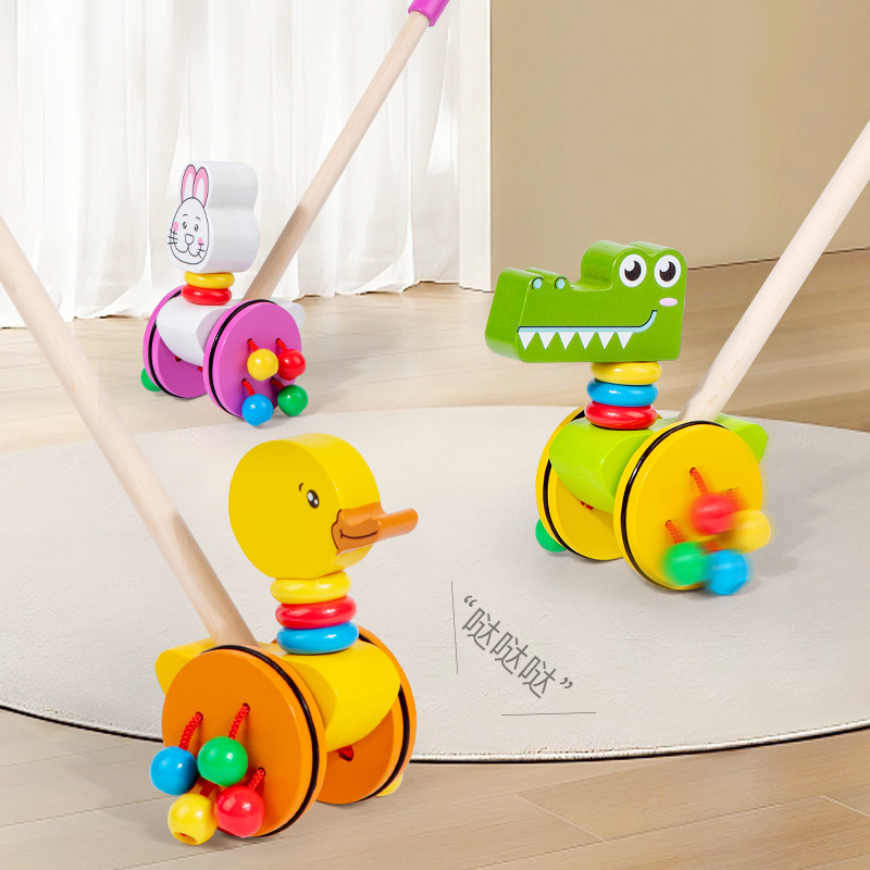 Wooden Toy Infant Toddler Hand Push Scooter Children's Kindergarten Boys and Girls Push Music Stall Wooden Toy Infant Toddler Hand Push Scooter Children's Kindergarten Boys and Girls Push Music Stall