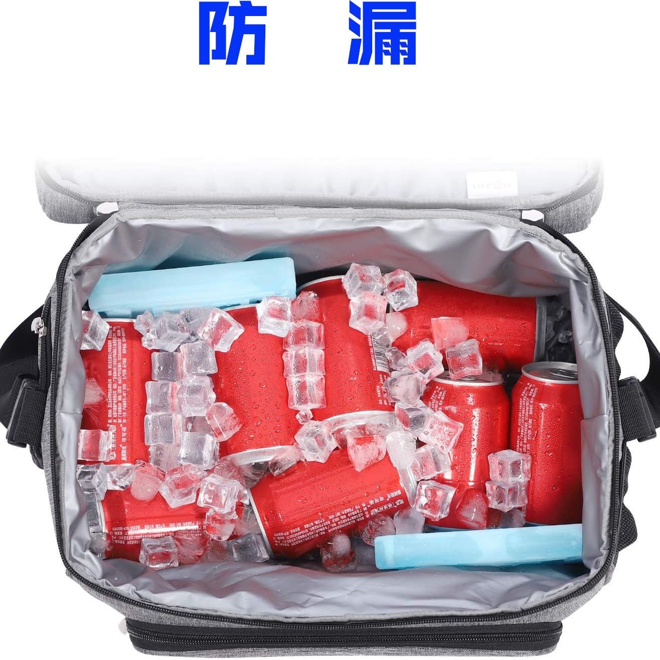 Bolsa de comida personalizada, bolsa de hombro, bolsa de picnic portátil de doble capa para mantener la frescura y el frío, bolsa de picnic aislada para exteriores de gran capacidad.
