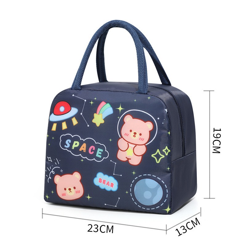 Bolsa de lonchera de dibujos animados lindo para ir a la escuela con comida bolsa de aislamiento bolsa bento para estudiantes papel de aluminio lindo bolso portátil bolsa de almuerzo