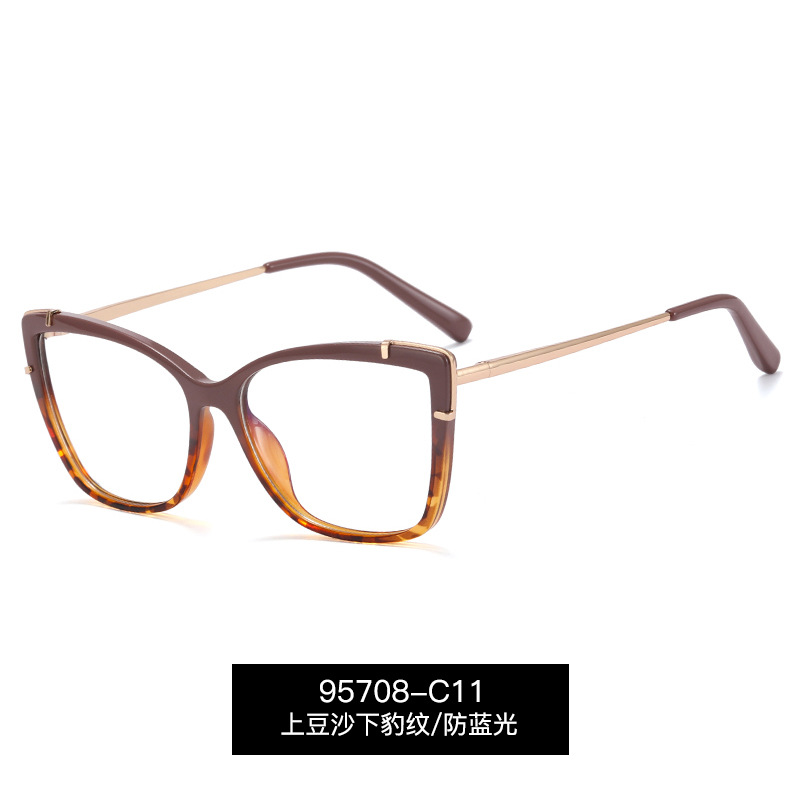 Gafas con Protección Anti-Luz Azul TR90 para Mujer, Montura Cuadrada con Patillas Flexibles, Sin Graduación, Diseño Moderno, Comercio Exterior Transfronterizo 95708