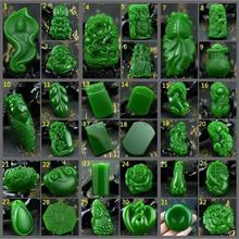 新疆外蒙料貔貅平安无事牌福袋吊坠菠菜绿碧玉观音佛龙牌金鱼挂件