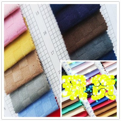 棋盘格面料现货哦单面正方形格子柔细腻短绒感觉去棋盘格针织布料