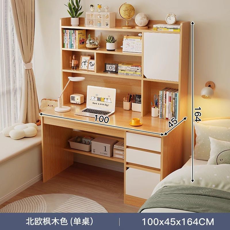 Nuevo escritorio de madera sólida estante en una librería combinada escritorio de escritorio de escritorio de escritorio dormitorio estudiantes simples