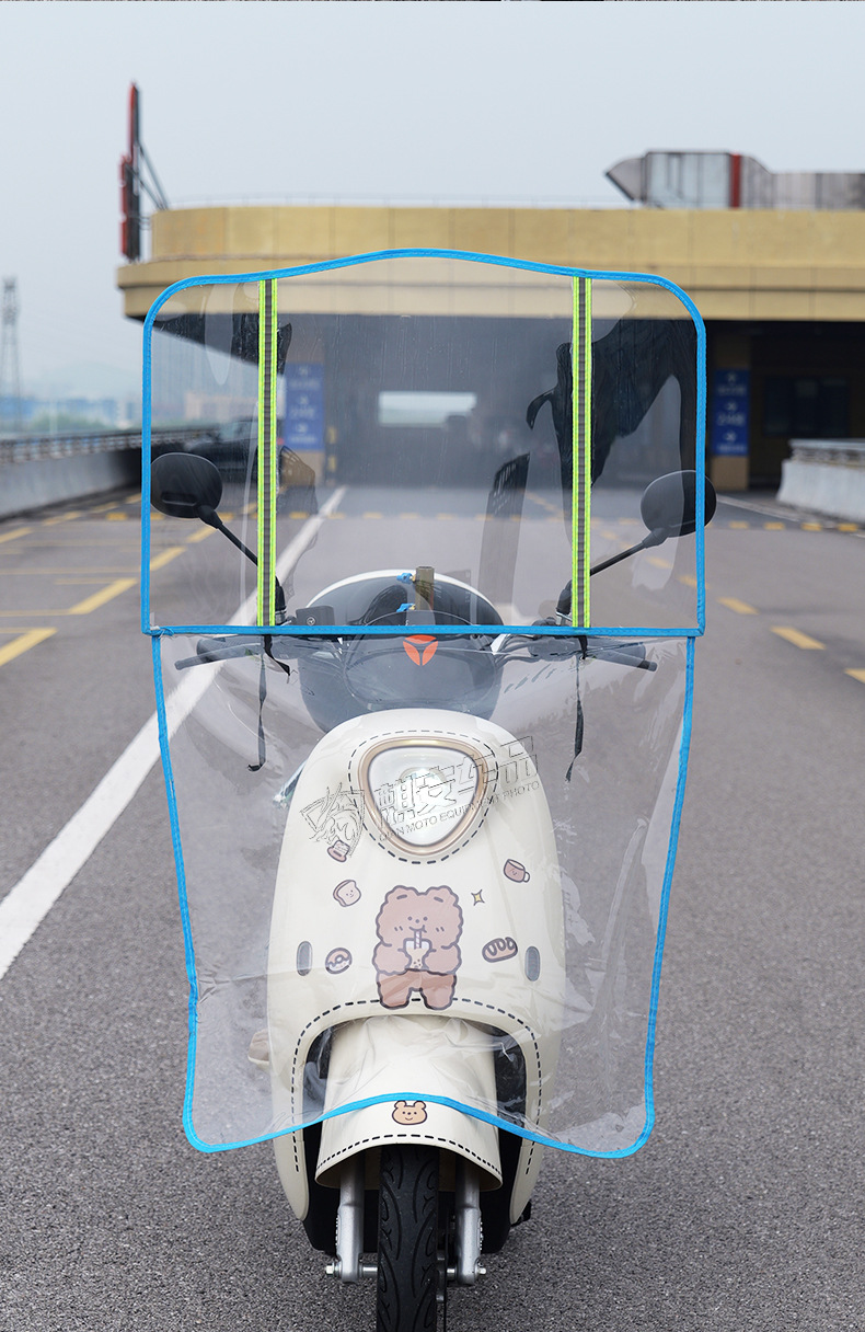Electric Motorcycle Front Windshield Pedal Battery Car Windproof Cover Hd Transparent Rain Cover for All Seasons in Winter