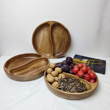香樟木果盘 实木水果盘干果零食托盘 木质沙拉碗木盆大号餐盘