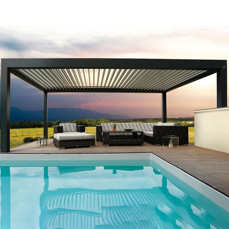 Al Aire Libre sol habitación eléctrica inteligente toldo de aleación de aluminio pabellón Villa patio eléctrico a prueba de lluvia lumbrera habitación ecológica